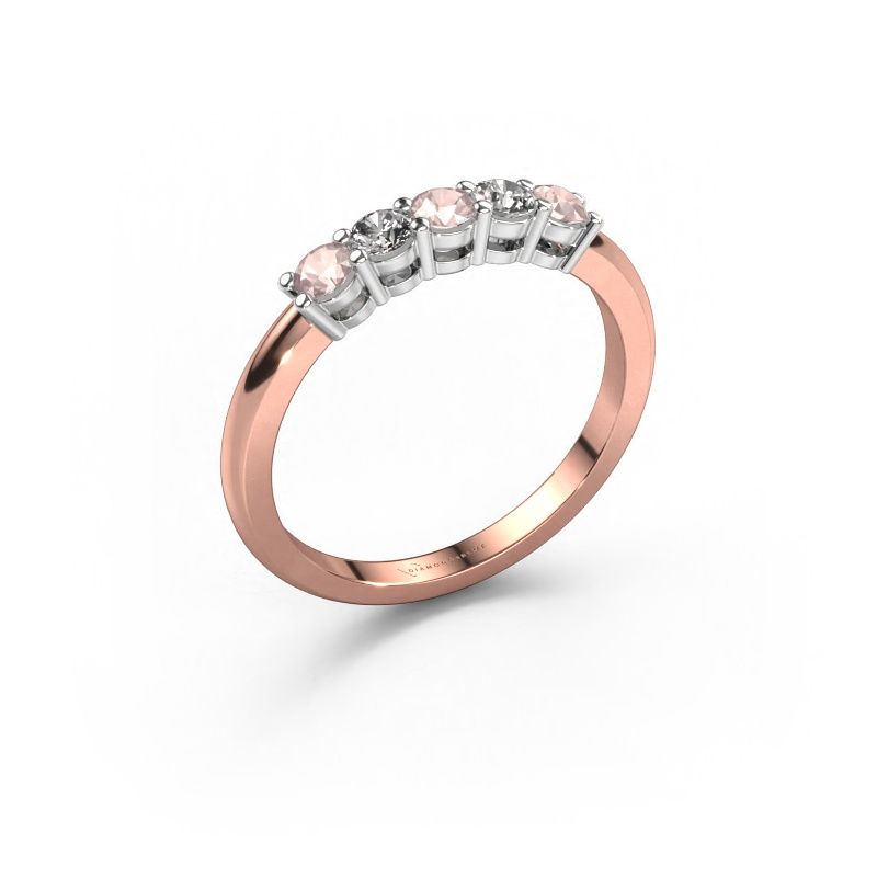 Ring Michelle 5 585 rose gold morganite champagne 3 mm