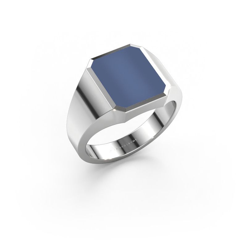Signet ring Lars 2 585 white gold blue sardonyx 12x10 mm