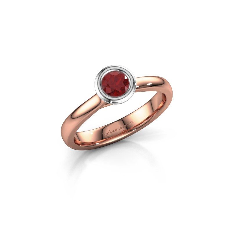 Afbeelding van Verlovings ring Kaylee 585 rosé goud robijn 4 mm
