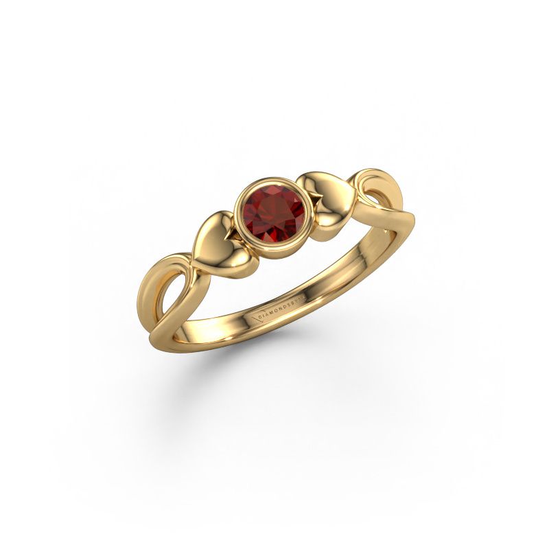 Ring Lorrine 585 goud granaat 4 mm