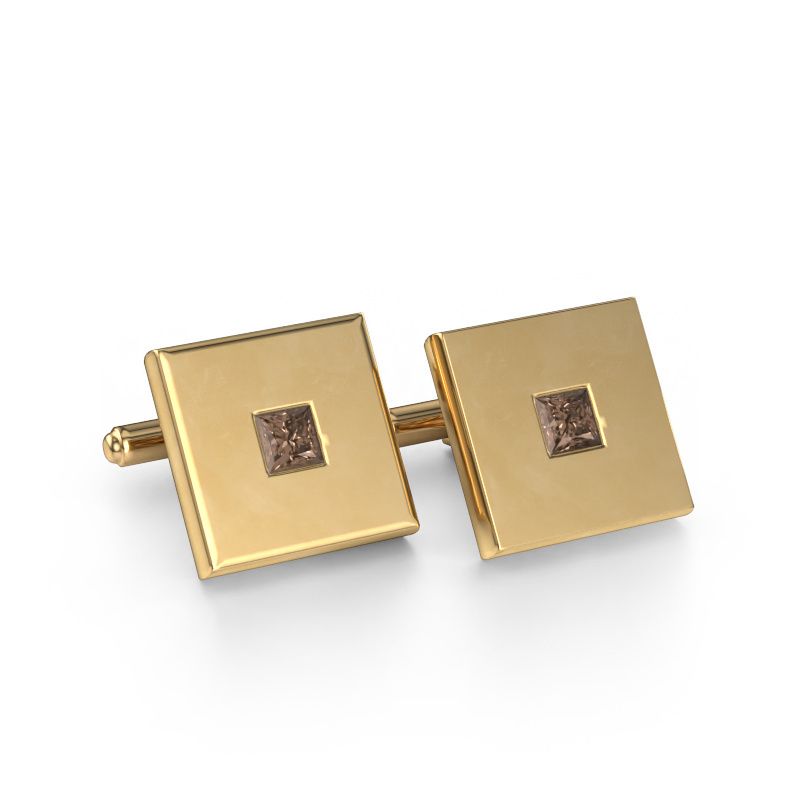 Manchetknopen Givanti 585 goud bruine diamant 0.80 crt