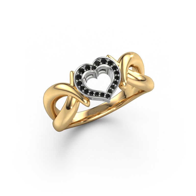 Bague Earlie 1 585 or jaune diamant noir 0.092 crt
