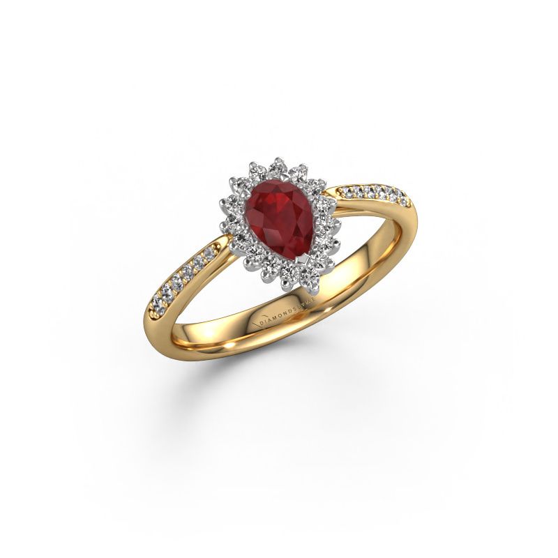 Verlobungsring Tilly per 2 585 Gold Rubin 6x4 mm