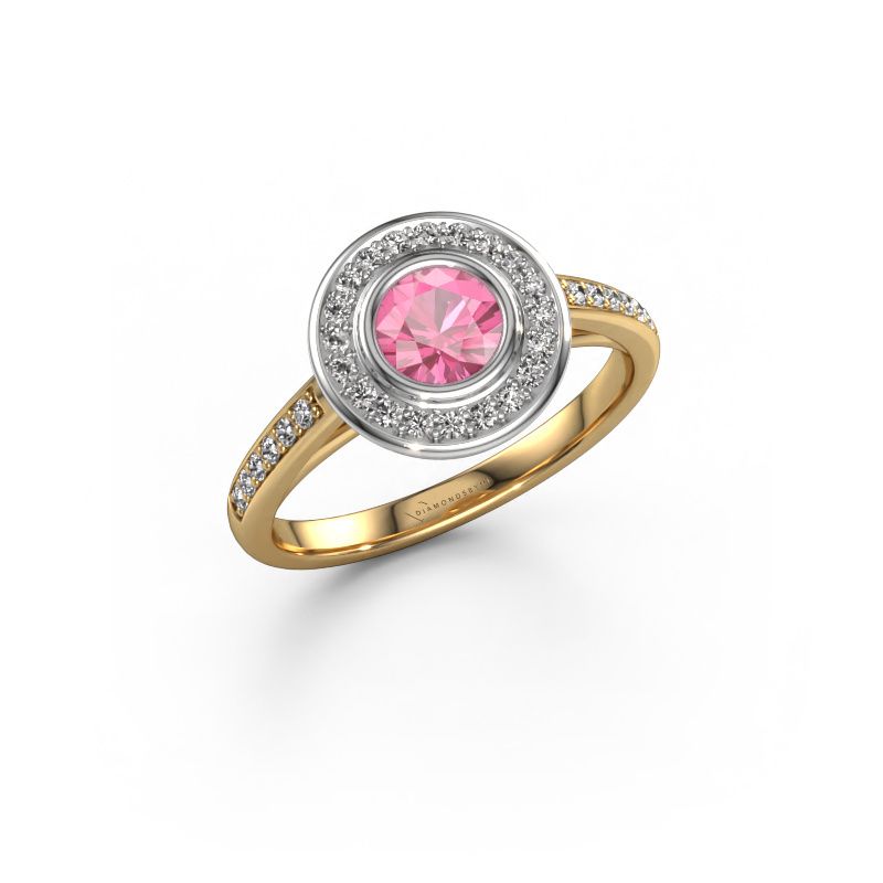 Verlobungsring Noud 2 RND 585 Gold Pink Saphir 5 mm