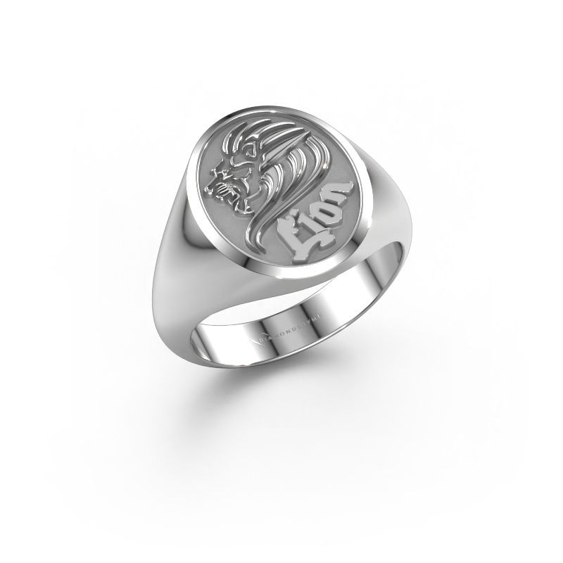Zegelring Xander 585 witgoud