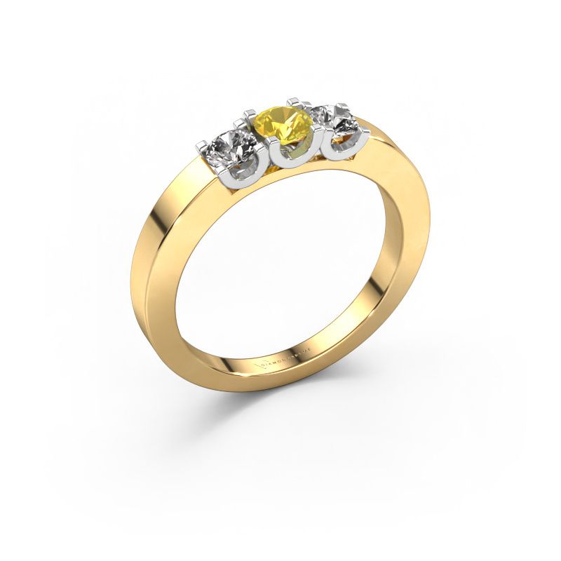 Anillo Selina 1 585 oro zafiro amarillo 3.7 mm