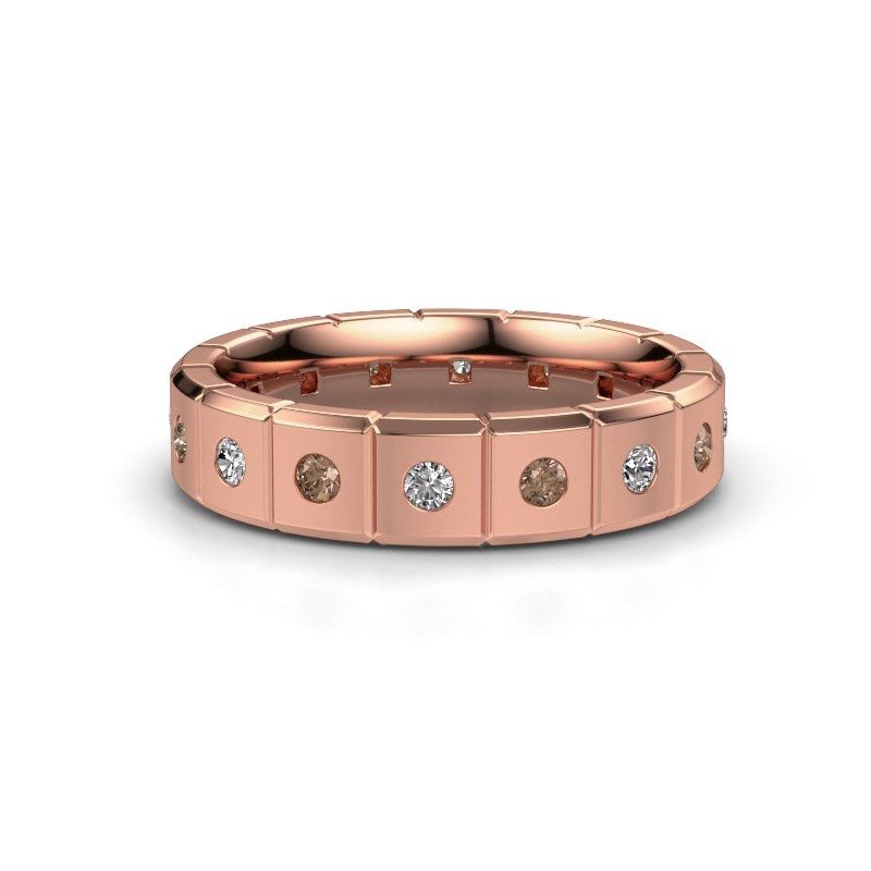Image of Weddings ring WH2055L15DP<br/>585 rose gold ±5x2.4 mm<br/>Brown diamond