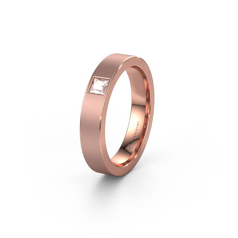 Friendship ring WH0101L14BMSQ 585 rose gold morganite champagne ±4x2 mm