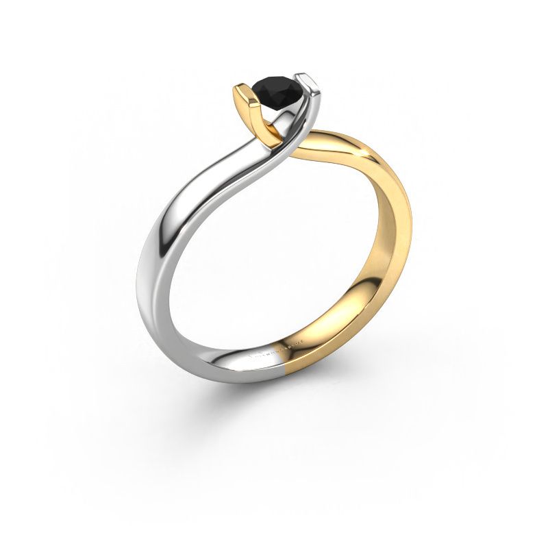 Ring Noor 585 goud zwarte diamant 0.24 crt