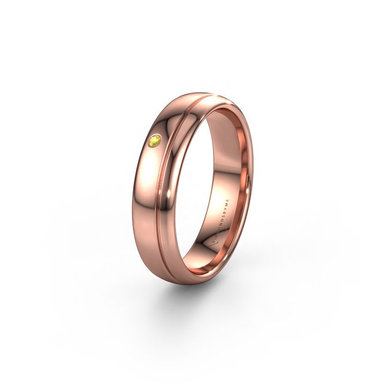 Wedding ring WH0301L35AP 585 rose gold yellow sapphire ±5x1.7 mm
