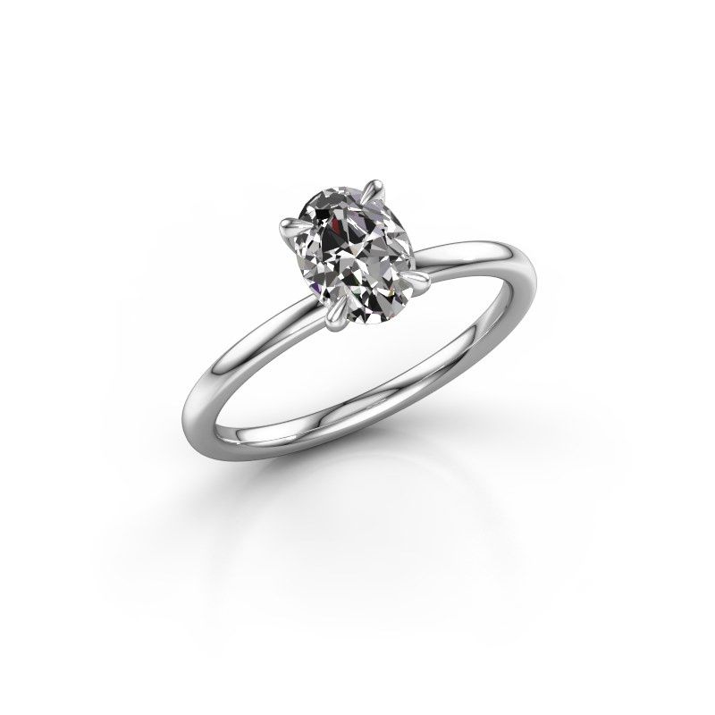 Image de Bague de fiançailles Crystal OVL 1 585 or blanc diamant 1.00 crt