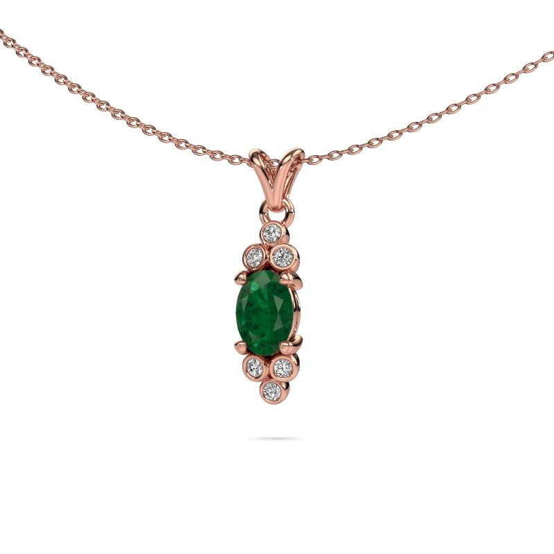 Pendant Lucy 2 585 rose gold emerald 7x5 mm