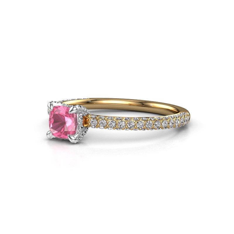Image of Engagement ring saskia 2 cus<br/>585 gold<br/>Pink sapphire 4.5 mm