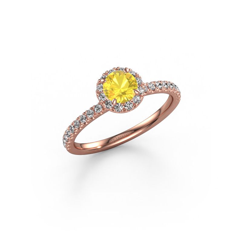 Verlobungsring Miranda RND 585 Roségold Gelb Saphir 6.5 mm