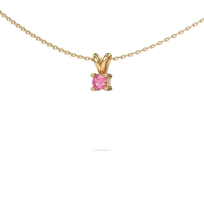 Collier Eline 585 or jaune saphir rose 5 mm