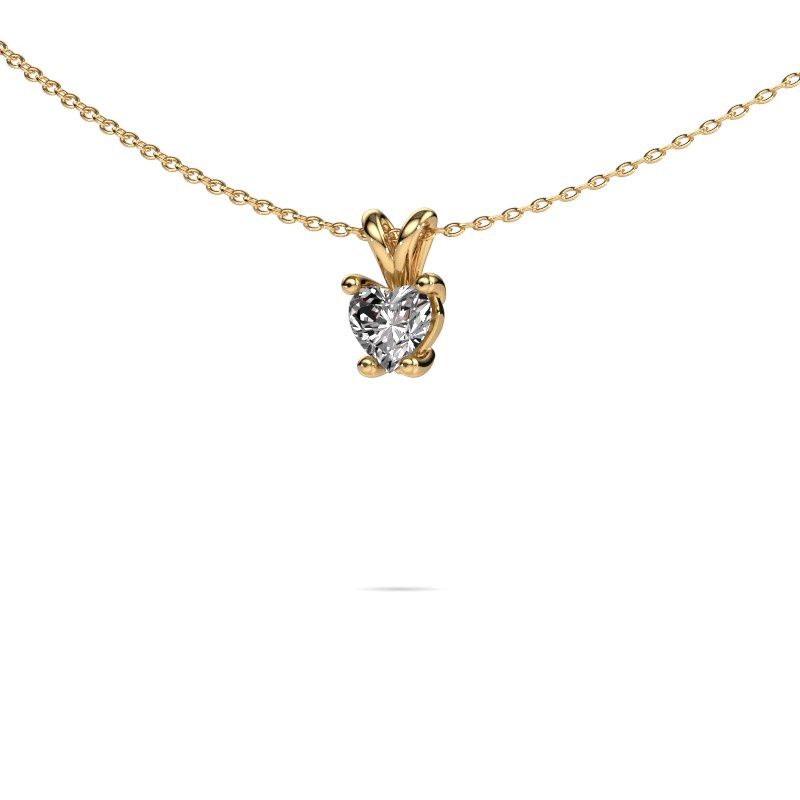Image of Necklace Sam Heart 585 gold lab grown diamond 0.50 crt