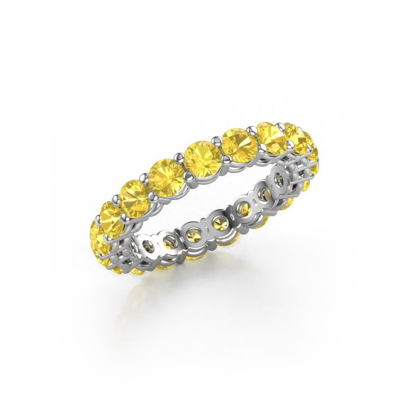 Stackable ring Michelle full 3.4 585 white gold yellow sapphire 3.4 mm
