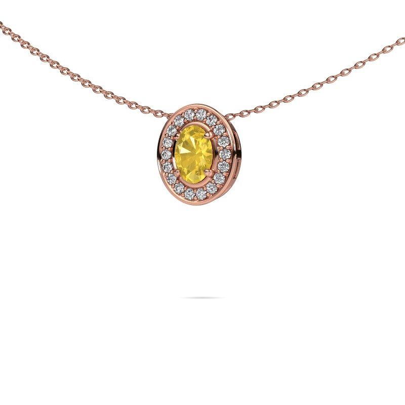 Necklace Madelon 585 rose gold yellow sapphire 6x4 mm