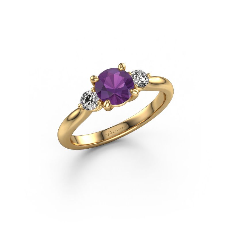 Engagement ring Lieselot RND 585 gold amethyst 6.5 mm