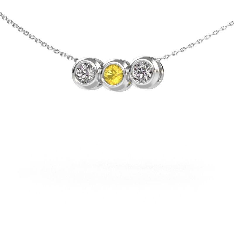 Collier Kim 3 585 or blanc saphir jaune 4 mm