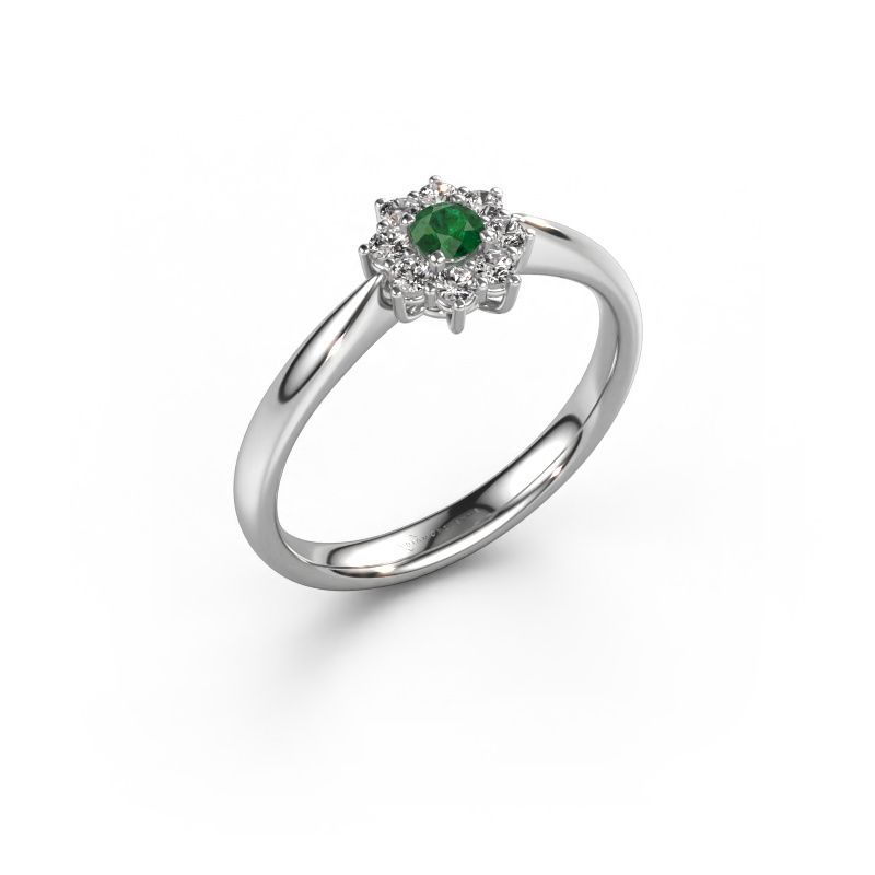 Engagement ring Carolyn 1 585 white gold emerald 3 mm