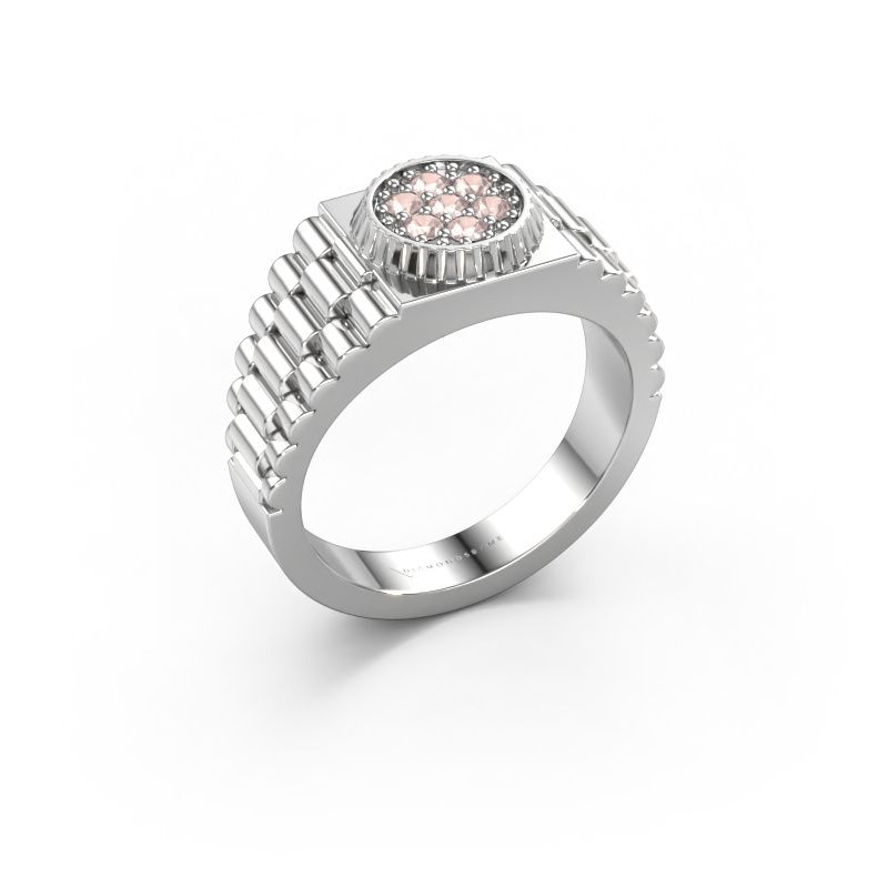 Men's ring Nout 950 platinum morganite champagne 2 mm