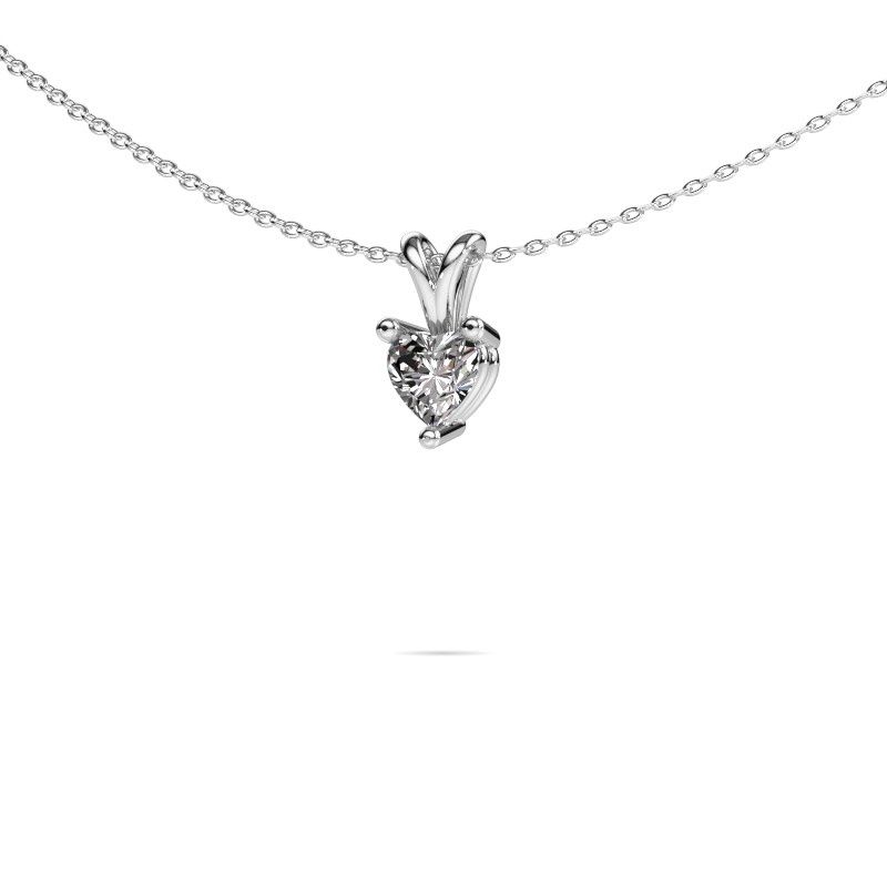 Pendentif Garnet 585 or blanc diamant 0.50 crt