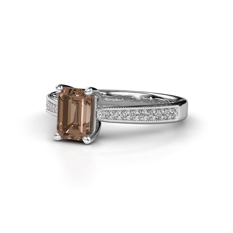 Afbeelding van Verlovingsring Shonta EME<br/>585 witgoud<br/>bruine diamant 1.284 crt