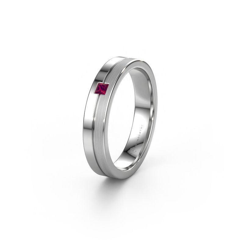 Trouwring WH0201L14ASQPM 950 platina rhodoliet ±4x1.7 mm