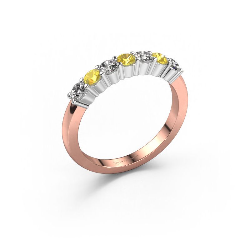 Ring Yasmin 7 585 rosé goud gele saffier 2.7 mm