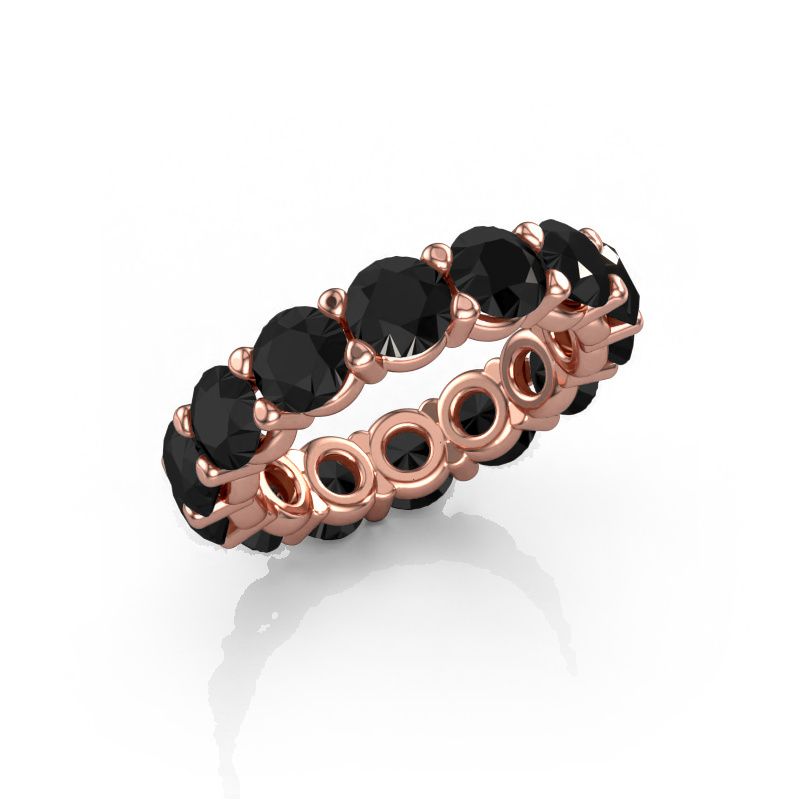 Bague Heddy rnd 4.7 585 or rose diamant noir 6.72 crt