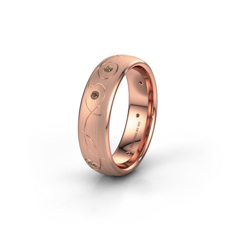 Image of Wedding ring WH2068L36BM<br/>585 rose gold ±6x2 mm<br/>Brown diamond
