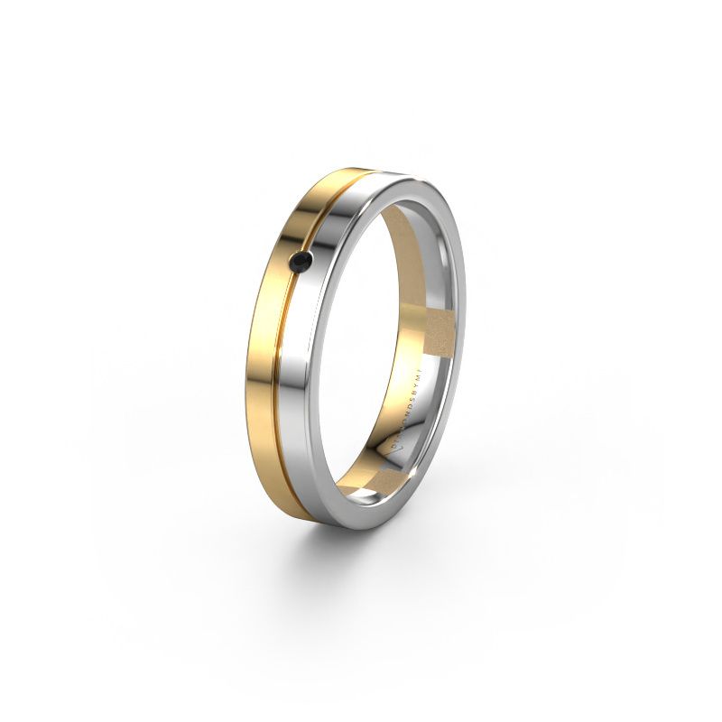 Trouwring WH0201L14AP 585 goud zwarte diamant ±4x1.7 mm