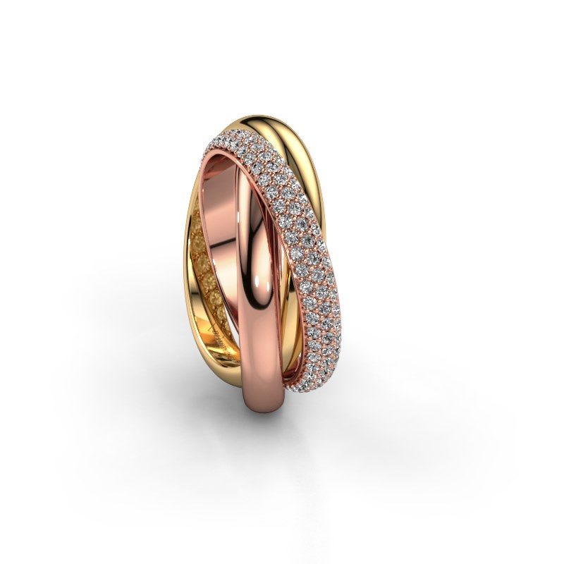 Afbeelding van Ring Trinity 2<br/>585 rosé goud<br/>Zirkonia 1 mm