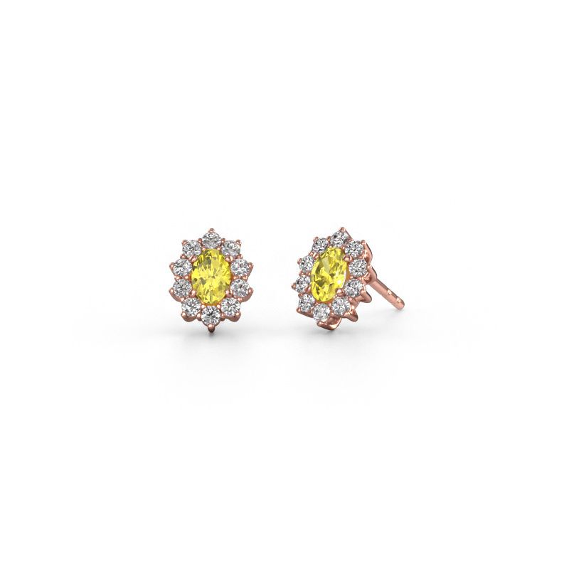 Ohrringe Leesa 585 Roségold gelber Labor Diamant 6x4 mm