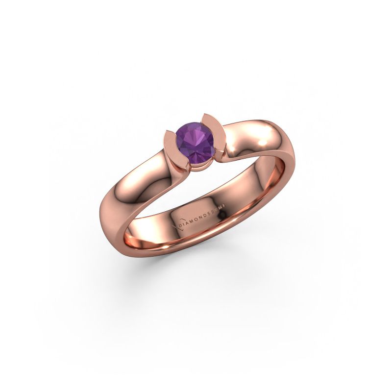 Ring Ophelia 585 rosé goud amethist 4.2 mm