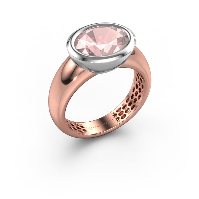 Ring Evelyne 585 rose gold morganite champagne 10x8 mm