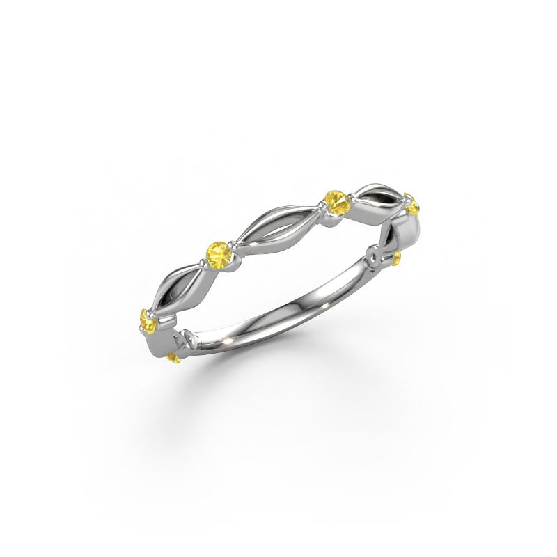 Bague superposable Shalon 585 or blanc saphir jaune 1.8 mm