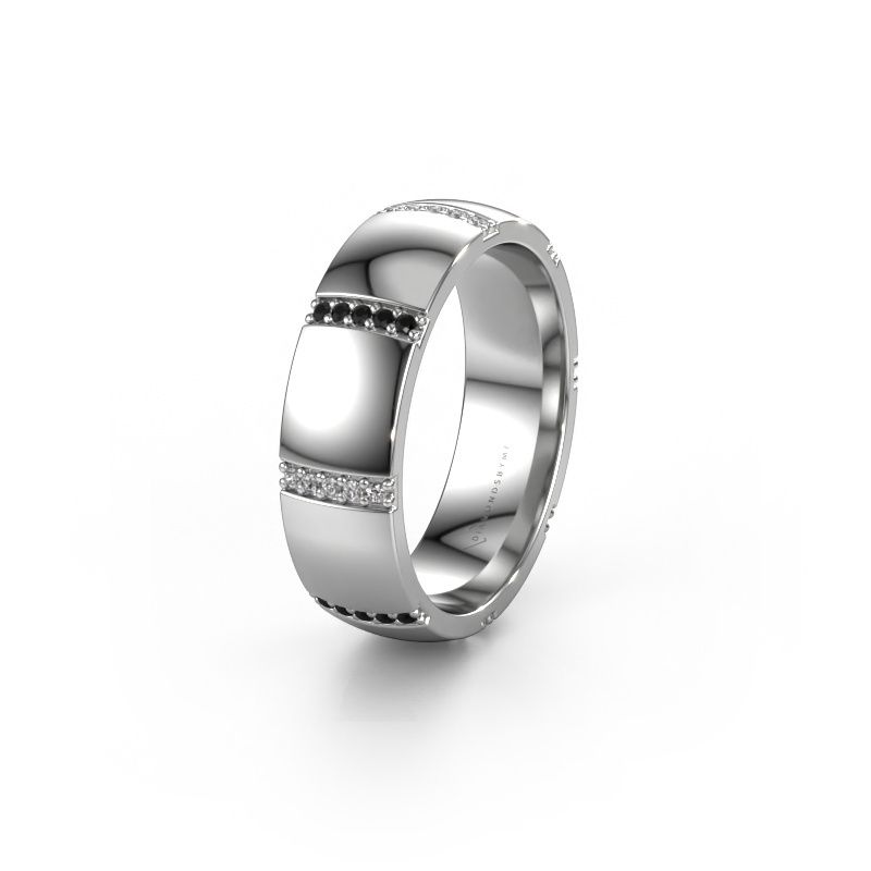 Wedding ring WH2124L26B 950 platinum black diamond ±0.24x0.08 in