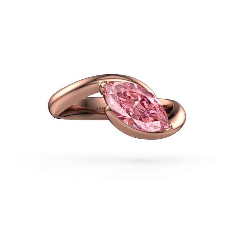 Engagement ring Aida MRQ 585 rose gold pink lab grown diamond 11x5.5 mm