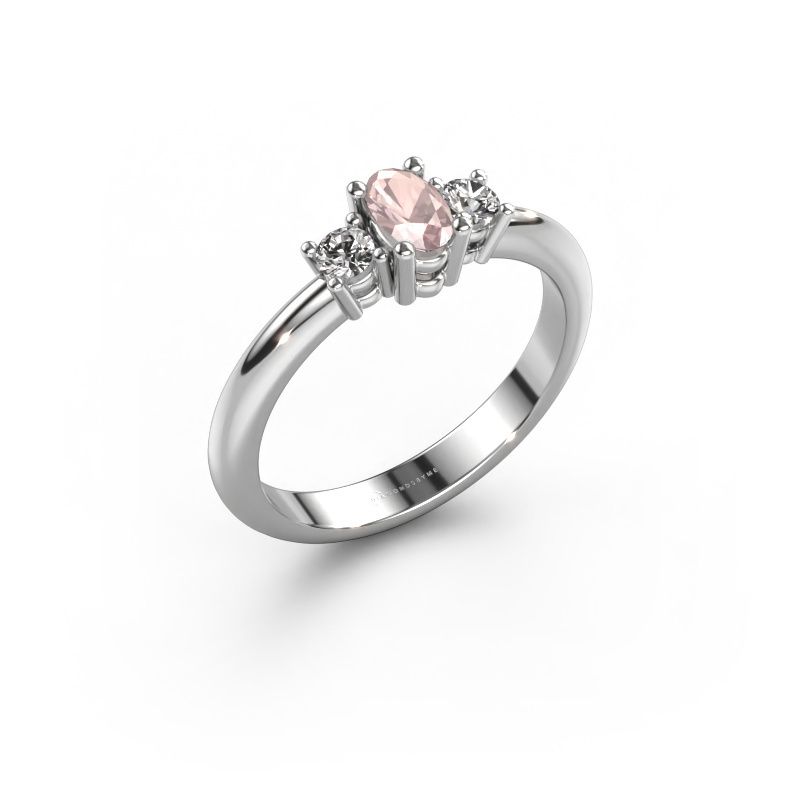 Verlobungsring Karie 585 Weißgold Morganit Champagner 5x3 mm