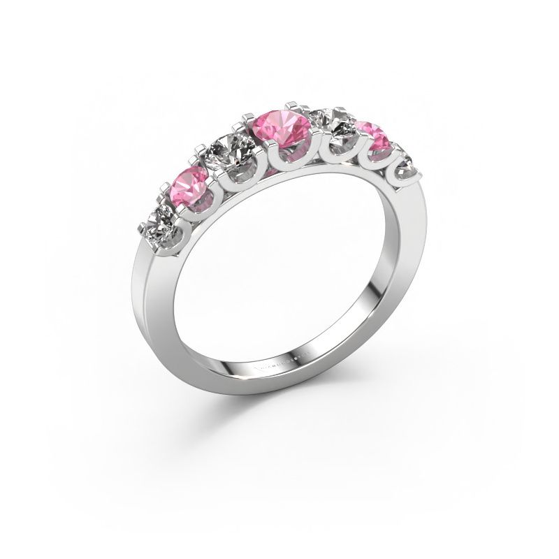 Ring Selina 3 585 white gold pink sapphire 3.7 mm