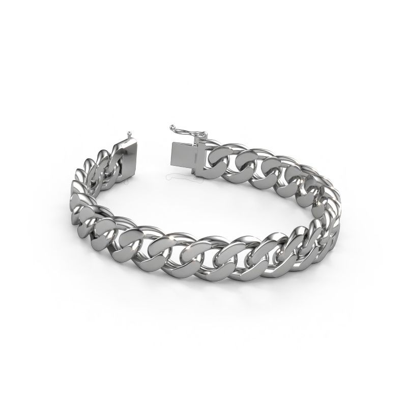 Cuban bracelet ±0.51 in 585 white gold