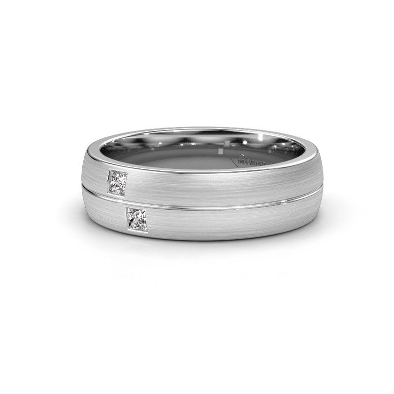 Image of Wedding ring WH0250L26BM<br/>585 white gold ±6x2 mm<br/>Diamond