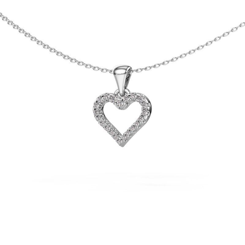 Pendant Heart 7 585 white gold diamond 0.178 crt