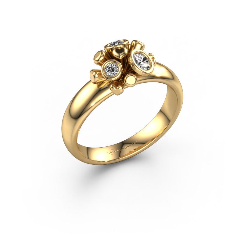 Ring Pameila 585 gold lab grown diamond 0.19 crt