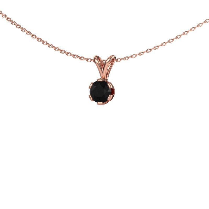 Hanger Julia 585 rosé goud zwarte diamant 0.60 crt