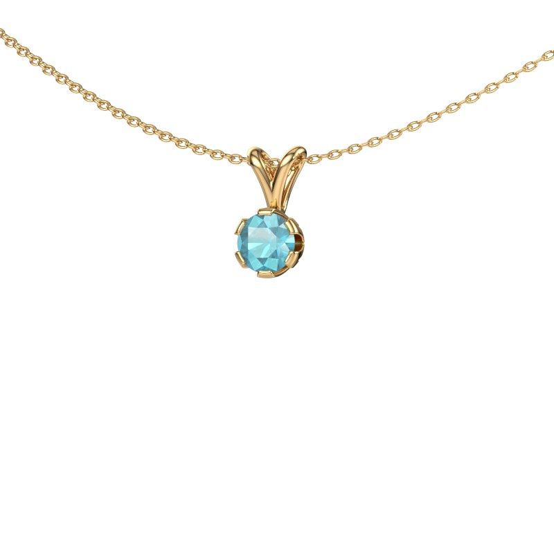 Hanger Julia 585 goud blauw topaas 5 mm