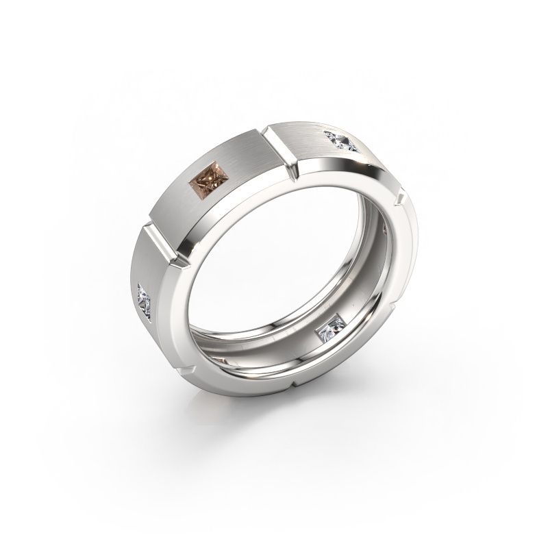 Bague pour homme Steve light 950 platine diamant brun 1.02 crt