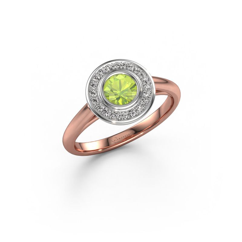 Verlobungsring Noud 1 RND 585 Roségold Peridot 4.7 mm